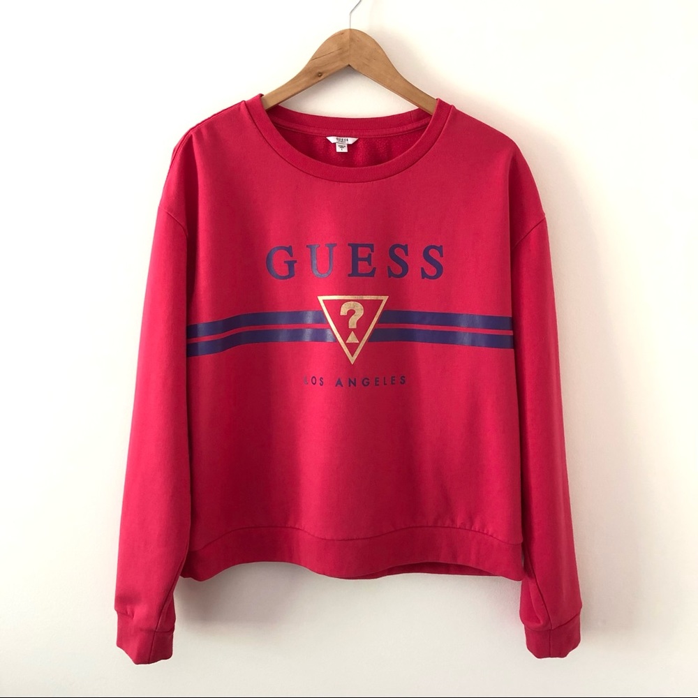 GUESS Crewneck Sweatshirt Hot Pink